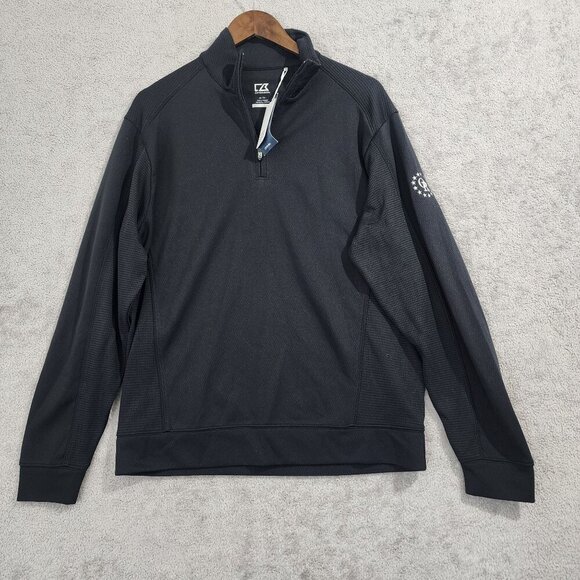 NWT Cutter & Buck Mens Black Long Sleeve Pullover Jacket Size M  JPT - Picture 1 of 7